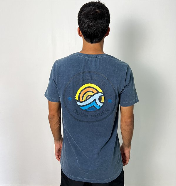 Camiseta Algodão Cor Jeans - Salgue-se Quem Puder