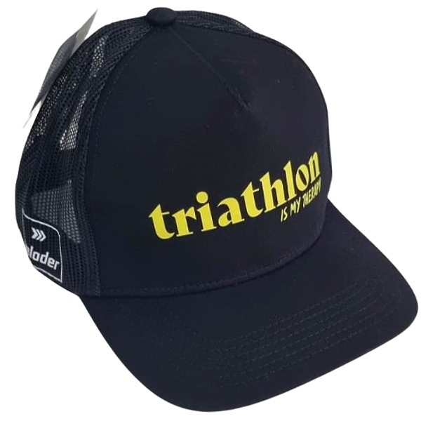 Boné Triathlon is My Therapy Preto - Modelo Tela