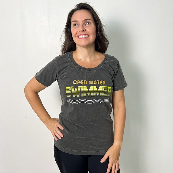 Baby Look Algodão Chumbo - Swimmer