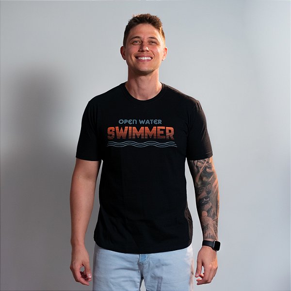 Camiseta Algodão Preta - Swimmer