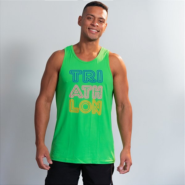 Regata Dry Fit Tradicional Verde Limão - Triathlon Neon