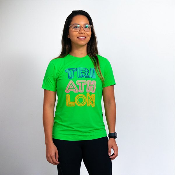 Baby Look Dry Fit Verde Limão - Triathlon Neon