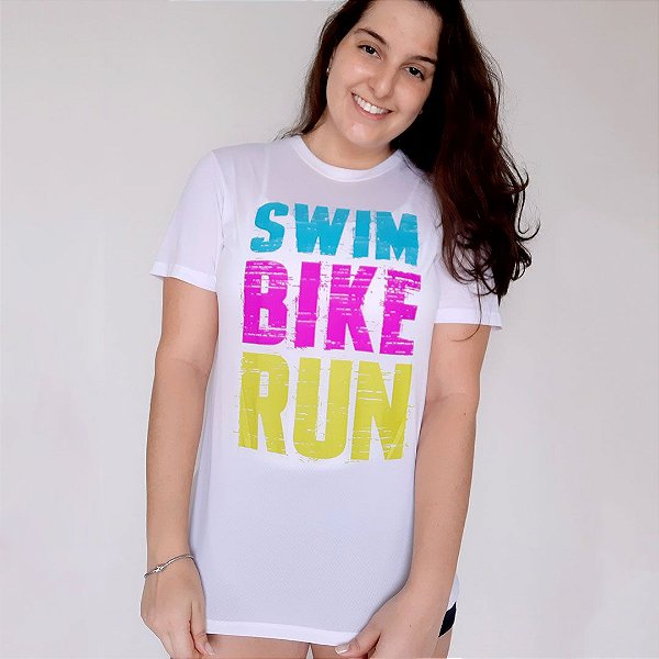 Baby Look Dry Fit Branca - Swim Bike Run