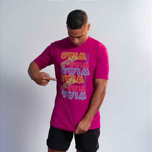 Camiseta Dry Fit Tradicional Fúcsia - Swim Swim