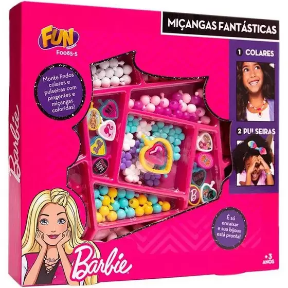 Miçangas Fantásticas Barbie Colares e Pulseiras - Blanc Toys, jogo de barbie  shopping