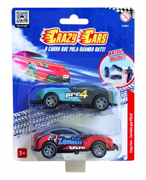 Carrinho Infantil Crazy Cars Blister C/2 Sortidos - Sapico - Blanc