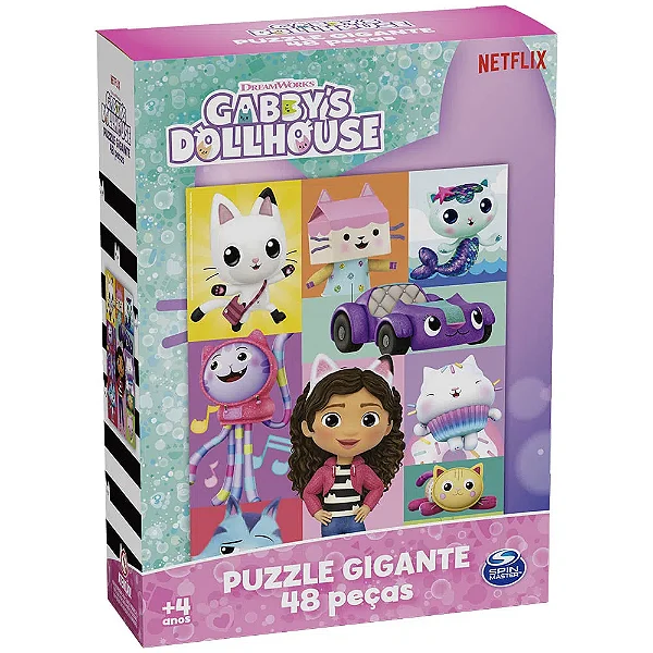 Quebra-Cabeça Puzzle Gabby's Dollhouse Gigante 48 Peças