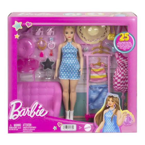 Playset Barbie com Boneca - Closet de Moda - Barbie O Filme