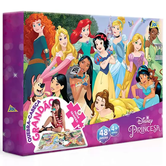 Quebra-Cabeça Infantil Grandão Disney Princesas 48 Peças - Blanc Toys -  Felicidade em brinquedos