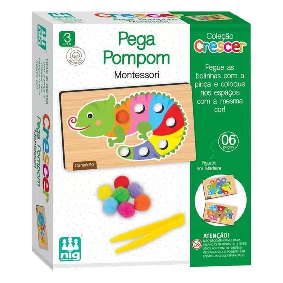 Jogo Madeira Crescer Pega Pom Pom