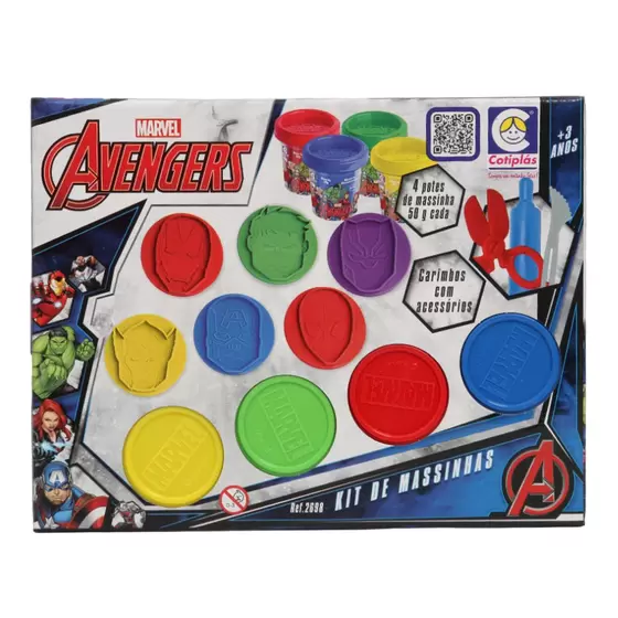 Kit Massinha Modelar Carimbo Marvel Avengers