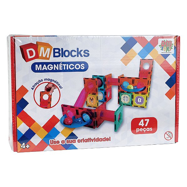 Blocos De Montar Magnético 47 Peças