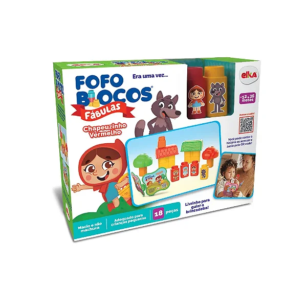 Brinquedo Fofo Blocos Fábulas Chapeuzinho Vermelho