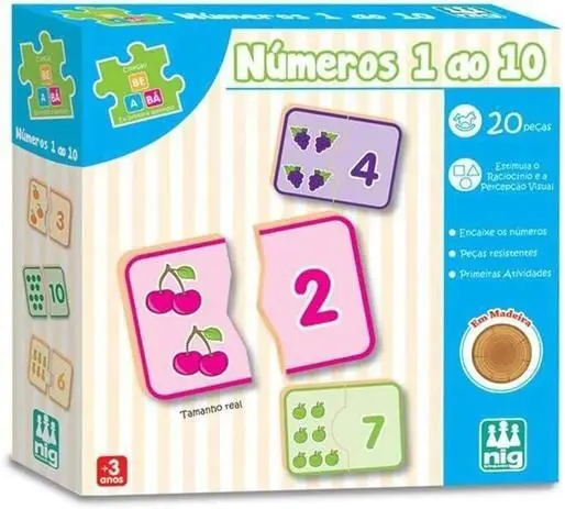 Jogo Educativo Números De 01 a 10 Coleção Be A Bá