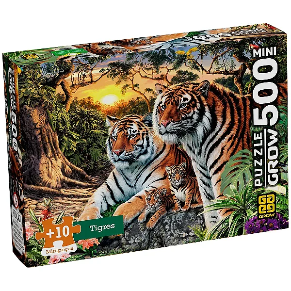 Quebra-Cabeça Tigres 500 Mini Peças