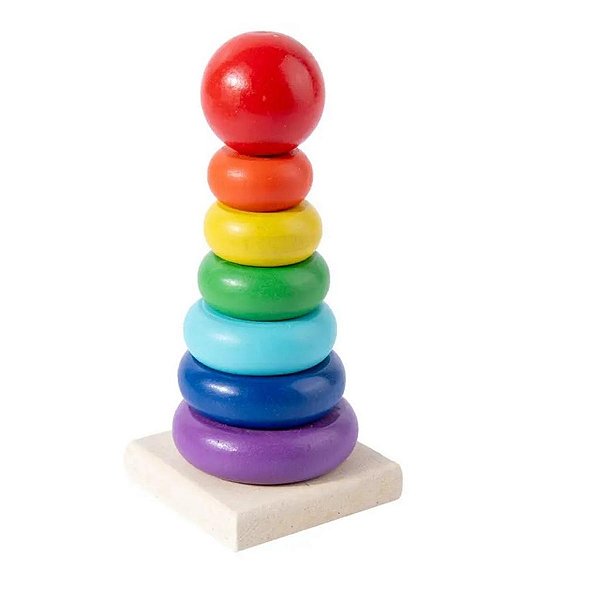 Brinquedo Didático Torre Encaixe MDF