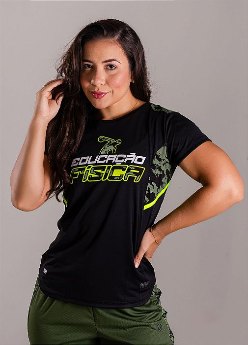 Camiseta Educação Física 2025 Preta - Feminina