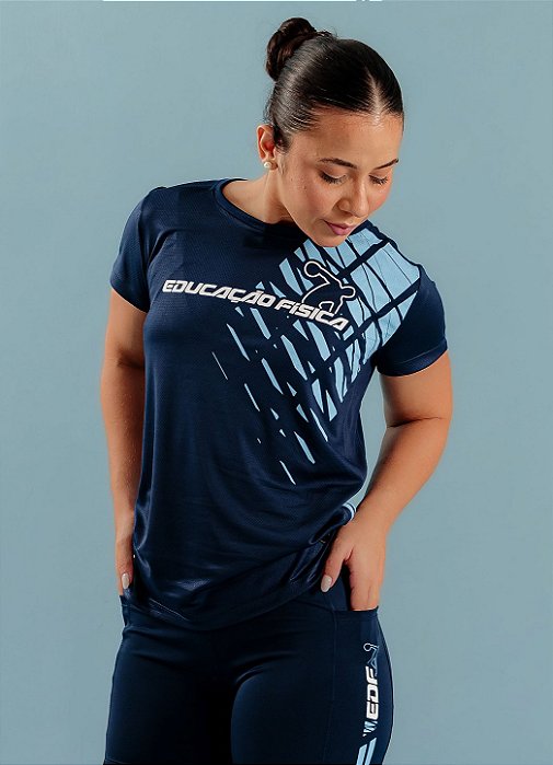 Camiseta Educação Física 2026 Azul Marinho - feminina