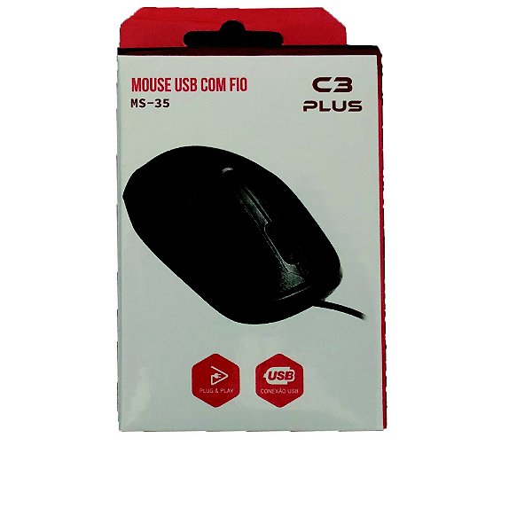 Mouse Usb Optico Preto C3 Plus 1000dpi Ms 35bk Loja Bessa Tecnologia