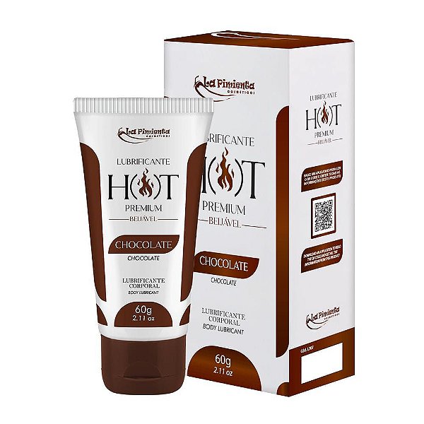 HOT PREMIUM LUBRIFICANTE TÉRMICO CORPORAL BEIJÁVEL CHOCOLATE 60G