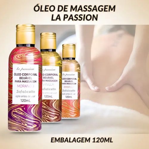 ÓLEO CORPORAL BEIJÁVEL PARA MASSAGEM 120ML LINHA PASSION SOFISTICATTO