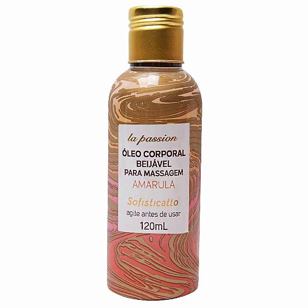 ÓLEO CORPORAL BEIJÁVEL PARA MASSAGEM  AMARULA 120ML LINHA PASSION SOFISTICATTO