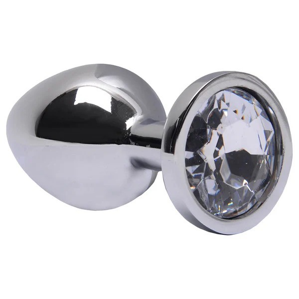 PLUG ANAL EM METAL COM PEDRA TAMANHO M