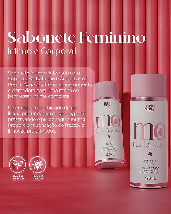 SABONETE FEMININO ÍNTIMO E CORPORAL 120ML LINHA MO MOLHADA
