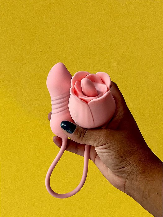 ROSE PRO 7 ESTIMULADOR DE CLITORIS E PONTO G COM 9 MODOS DE VIBRAÇÃO E LINGUA