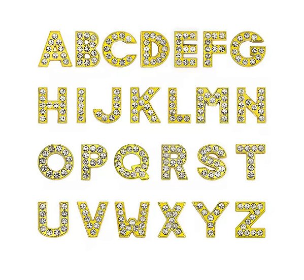 LETRA DE METAL CRAVEJADA COM STRASS PARA PERSONALIZAÇÃO