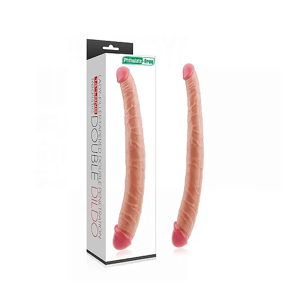 DOUBLE DILDO PRÓTESE DUPLA COM VEIA SALIENTES 36X4,5CM