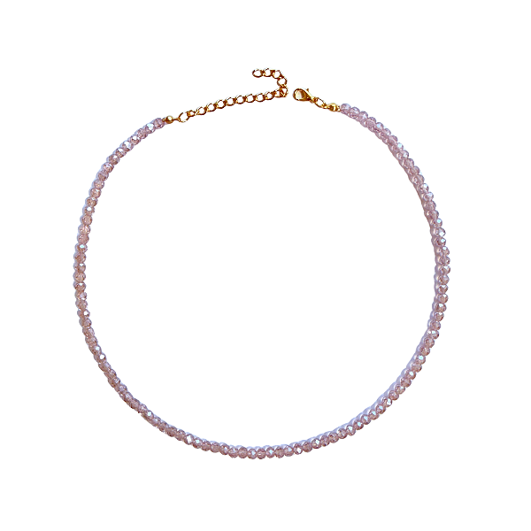 Choker Gargantilha de Cristais Lilás Brilhante