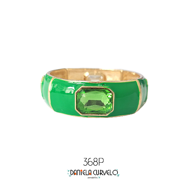 Bracelete Resinado Cristal Quadrado Verde- PS368VERDE