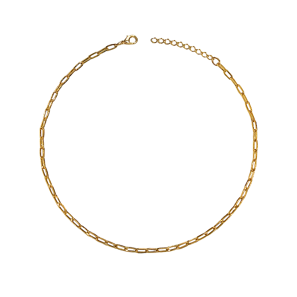 Choker de Corrente Dourada Elos Finos CL324
