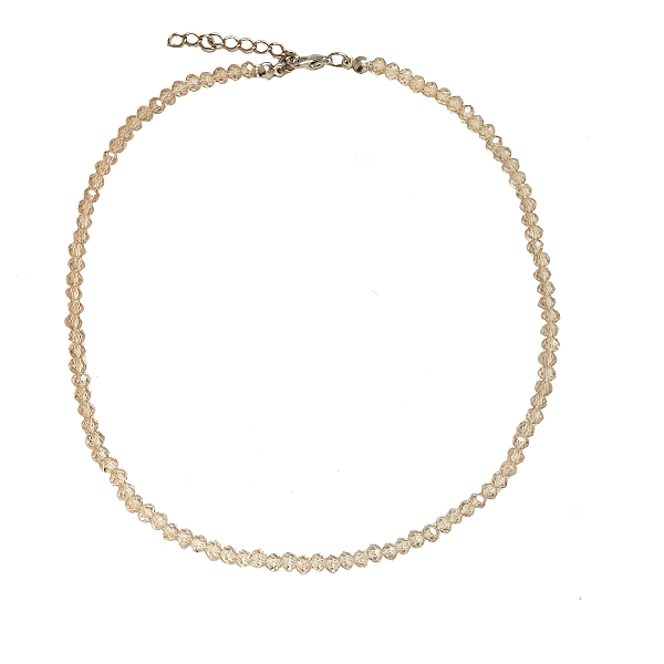 Gargantilha Cristais Off White Transparente- CL337