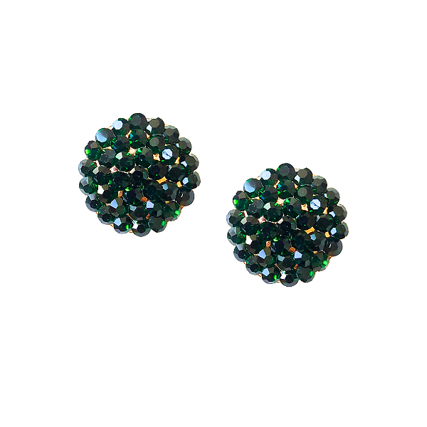 Brinco Pequeno Redondo Esmeralda Escuro - BF1005EE