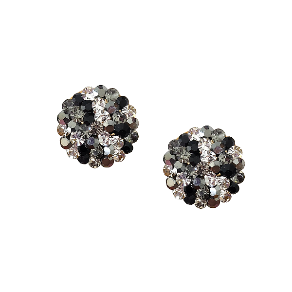 Brinco Redondo Pequeno Preto, Hematite e Cinza