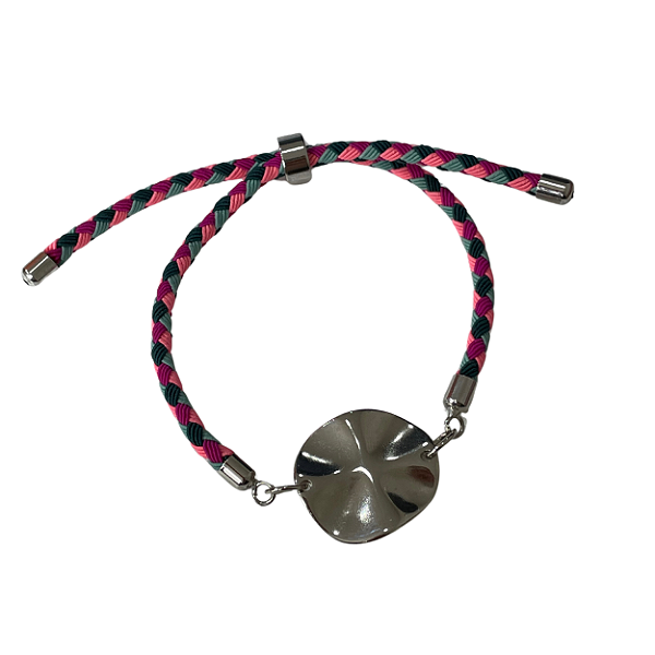 Pulseira Regulável Fio Especial com Forma Orgânica Prata 656P