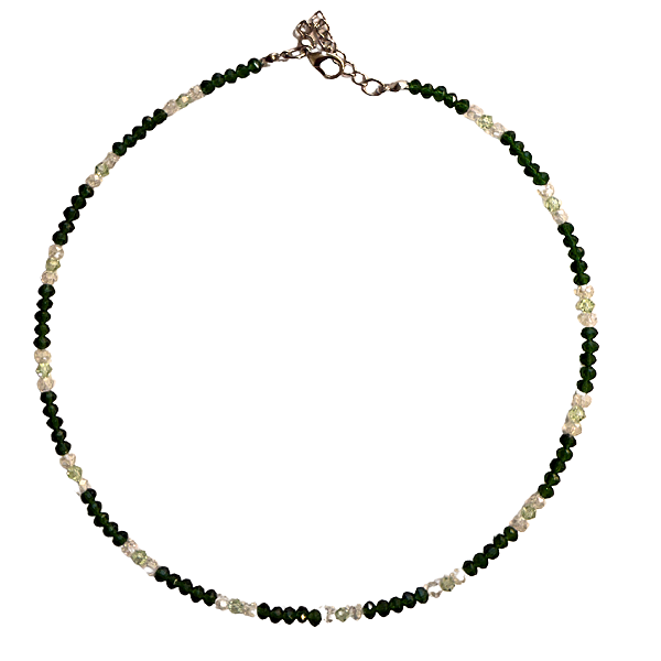 Choker de Cristais Verde Floresta, Furta-cor e Verde Candy CL622