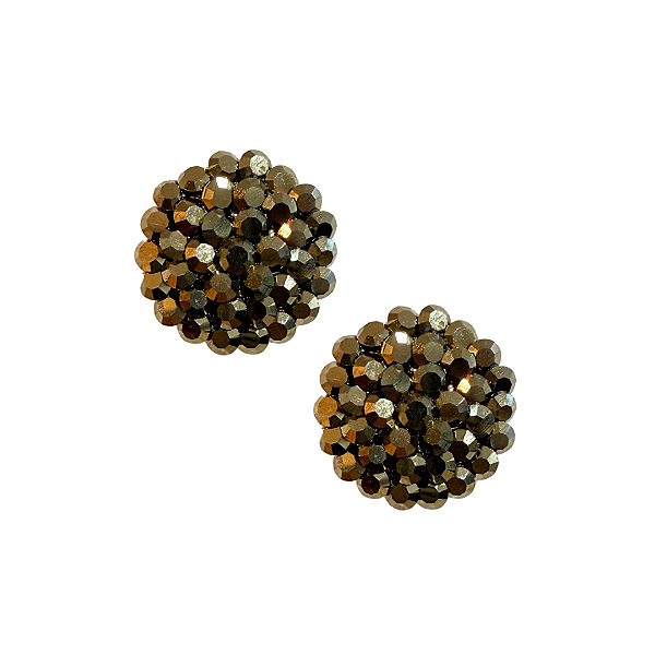 Brinco Redondo de Strass Ouro Velho BF1238