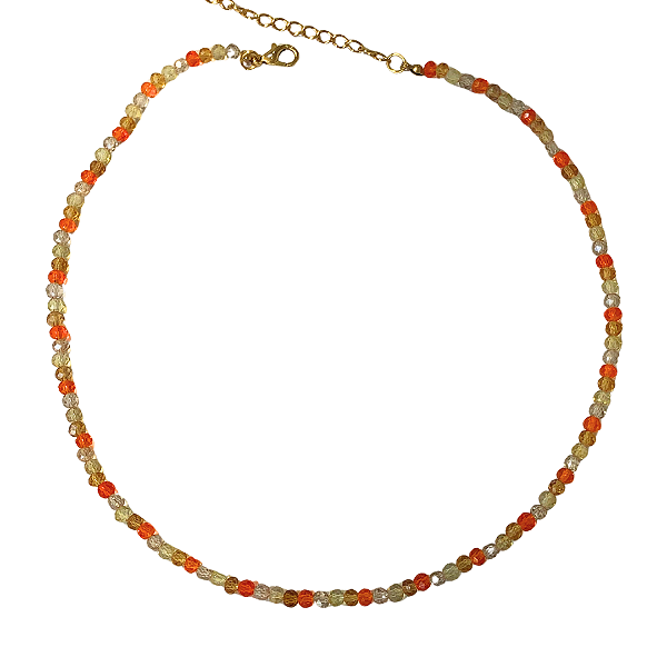 Choker de Cristais Laranja, Caramelo e Amarelo Candy CL738