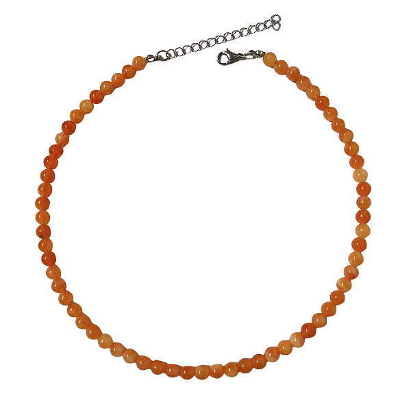 Colar de Pedras Naturais Ágata Laranja CL744