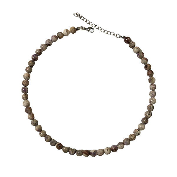 Colar de Pedras Naturais Ametista Chevron CL745