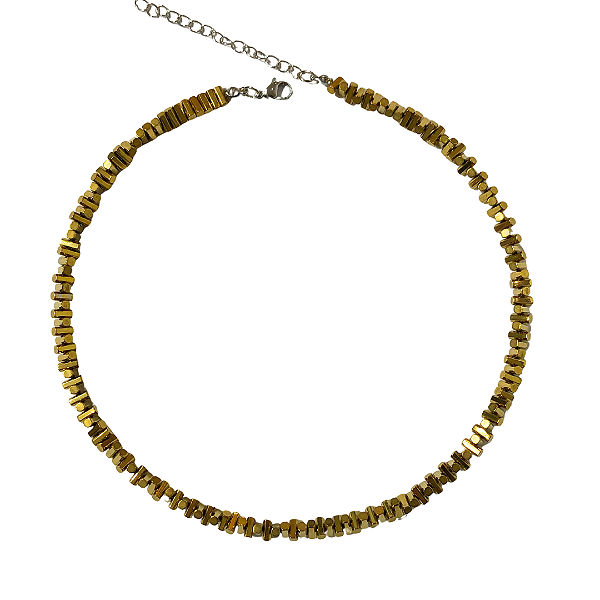 Choker de Hematita Dourada Palitinhos CL746