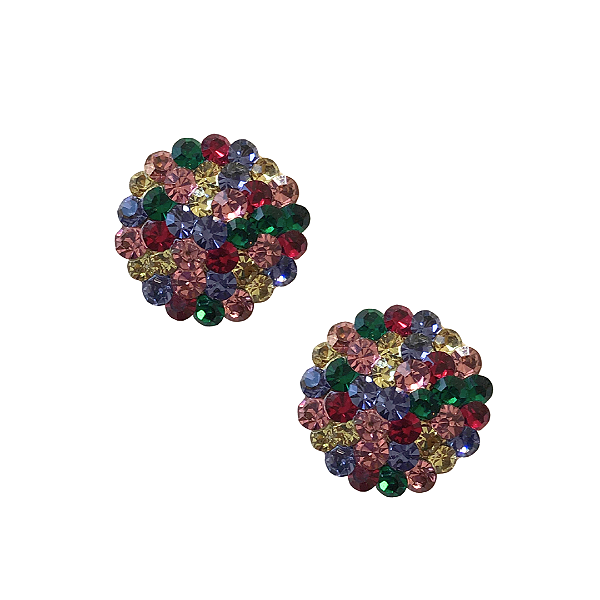 Brinco de Strass Verde Esmeralda, Pink, Rosa Claro, Amarelo Candy e Lavanda BF1271