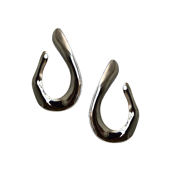 Brinco Meia Gota Orgânica Prata BG2050