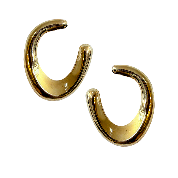 Meia Argola Grande Dourada Vazada BG2073