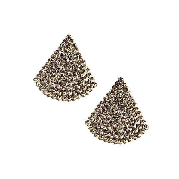 Brinco Grande Triângulo com Strass Branco BG2078