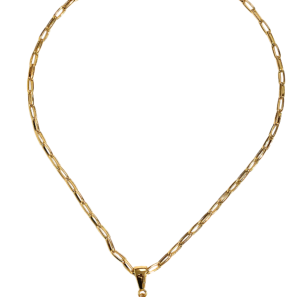 Colar 2 em 1 Dourado com Pingente de Resina Rosê