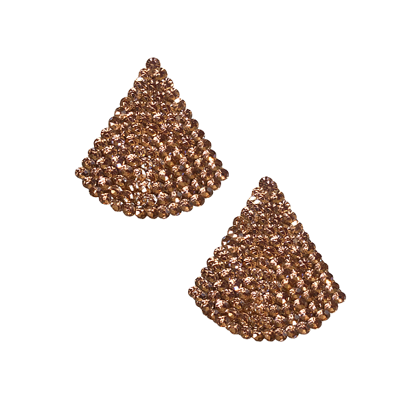 Brinco Grande Triângulo com Strass Rosê BG2086